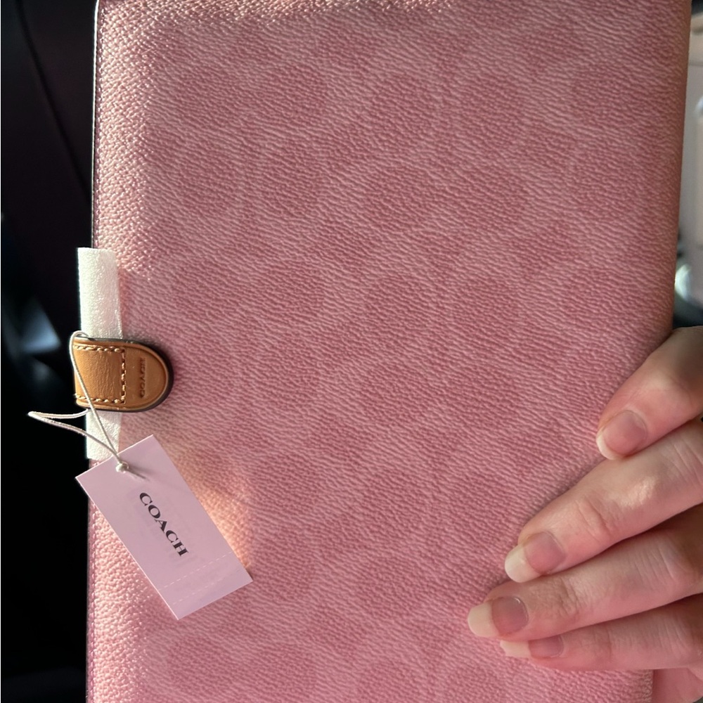 Coach Powder Pink Signature Canvas Notebook - Picture 2 of 3